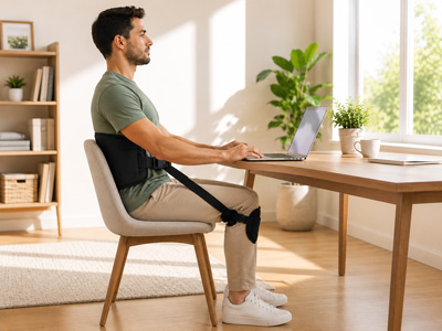 Adjust Neurontinec support straps while sitting upright
